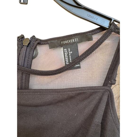 Y2K Whimsigoth Black Mesh Maxi Dress Sz S Embroidered Noir - Picture 2 of 7